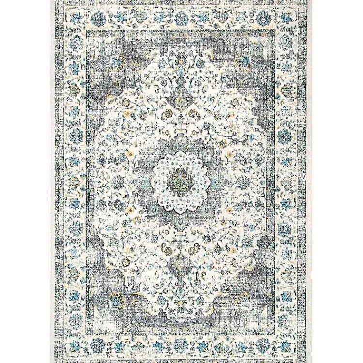 Kirklands Home Gray Verona Medallion Area Rug, 5x7 New