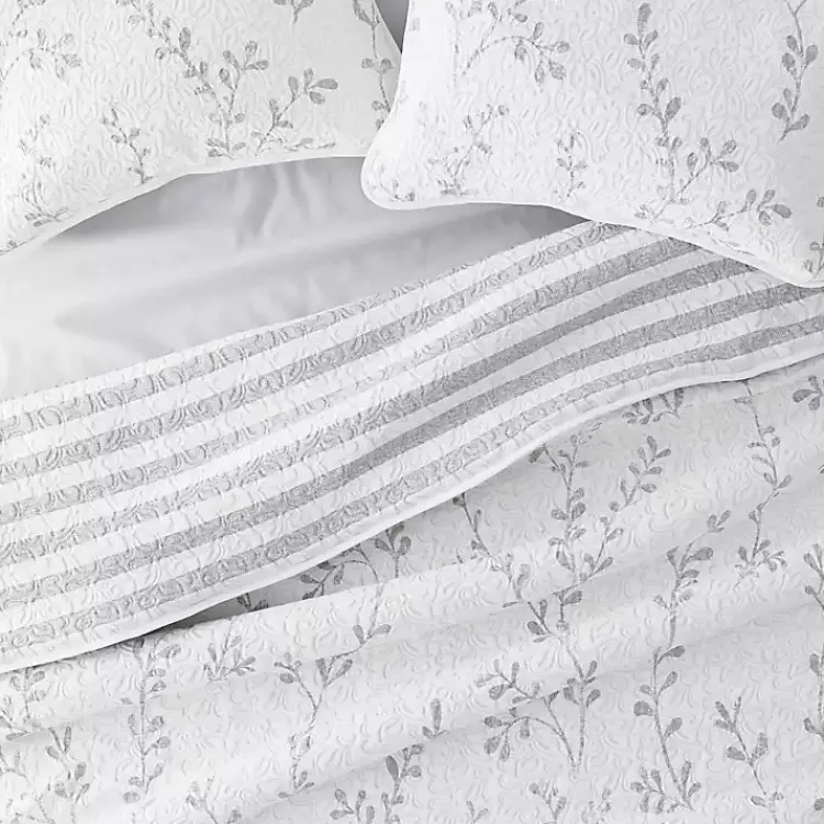 Kirklands Home Gray Vines Reversible 2-pc. Twin Quilt Set Sale