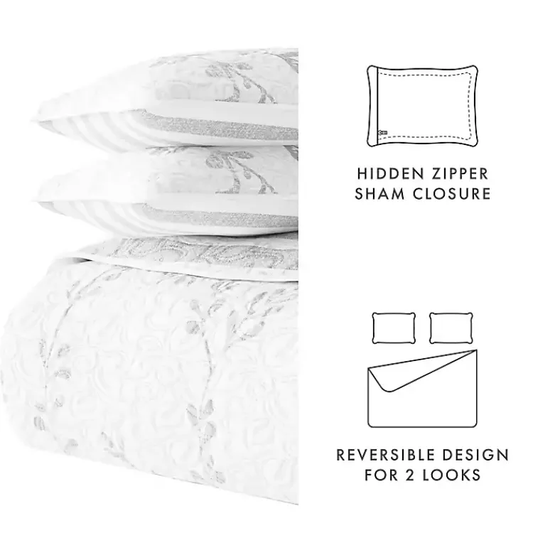 Kirklands Home Gray Vines Reversible 2-pc. Twin Quilt Set Sale