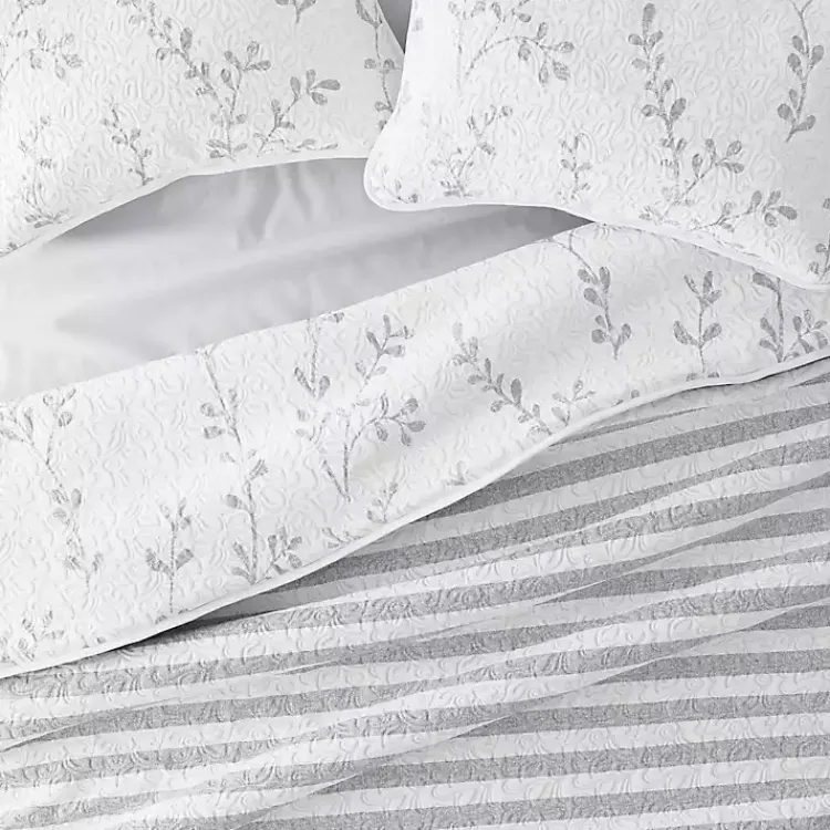 Kirklands Home Gray Vines Reversible 3-pc. Queen Quilt Set Sale