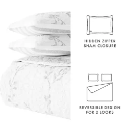 Kirklands Home Gray Vines Reversible 3-pc. Queen Quilt Set Sale