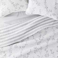 Kirklands Home Gray Vines Reversible 3-pc. King Quilt Set New