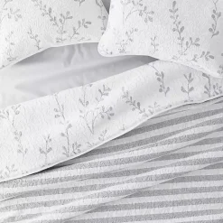 Kirklands Home Gray Vines Reversible 3-pc. King Quilt Set New