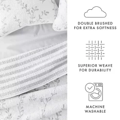 Kirklands Home Gray Vines Reversible 3-pc. King Quilt Set New