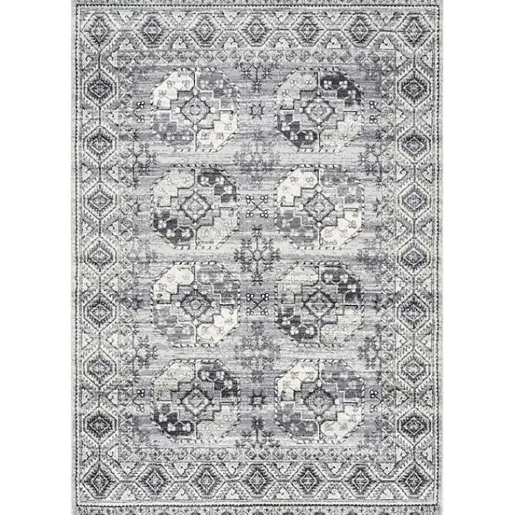 Kirklands Home Vintage Circular Patterns Area Rug, 5x7 Gray Outlet