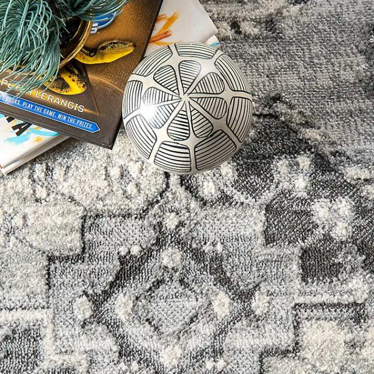 Kirklands Home Vintage Circular Patterns Area Rug, 5x7 Gray Outlet