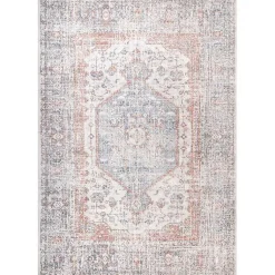 Kirklands Home Vintage Floral Washable Area Rug, 8x10 Gray Sale