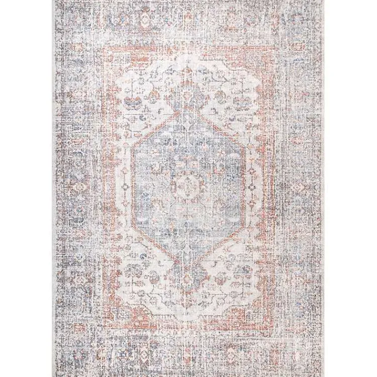 Kirklands Home Vintage Floral Washable Area Rug, 8x10 Gray Sale