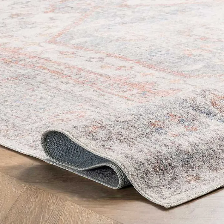 Kirklands Home Vintage Floral Washable Area Rug, 8x10 Gray Sale
