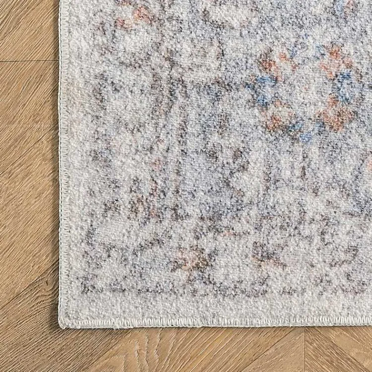 Kirklands Home Vintage Floral Washable Area Rug, 8x10 Gray Sale