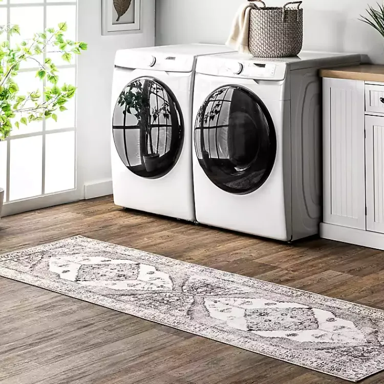Kirklands Home Gray Vintage Medallion Washable Runner Online