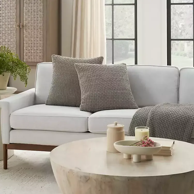 Pillows>Kirklands Home Waffle Knit Chenille Throw Pillows, Set of 2 Gray