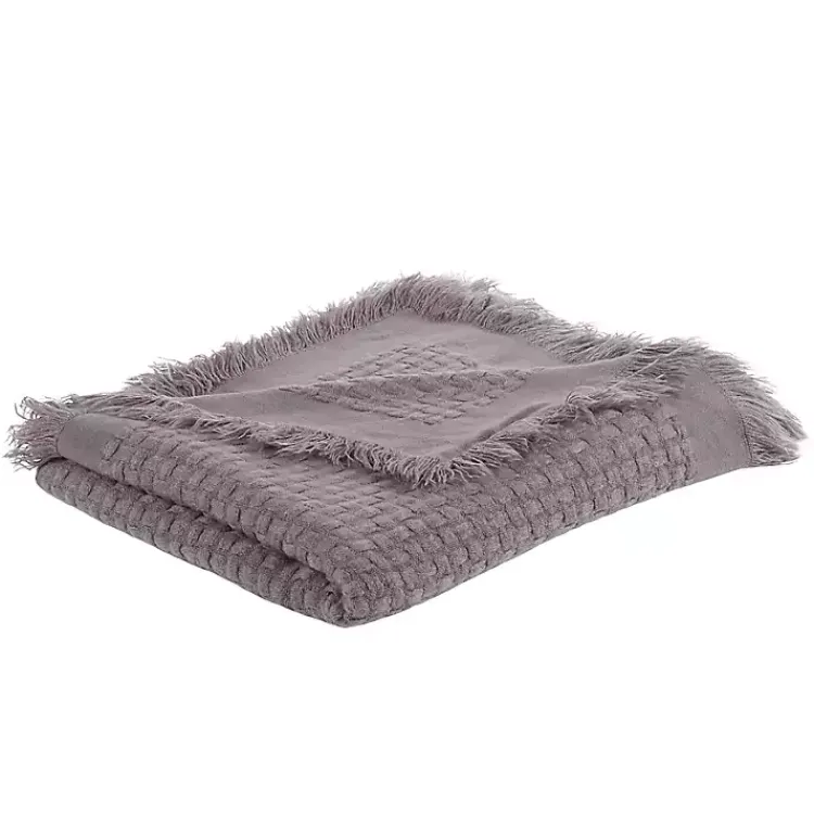 Blankets & Throws>Kirklands Home Waffle Weave Throw Blanket Gray
