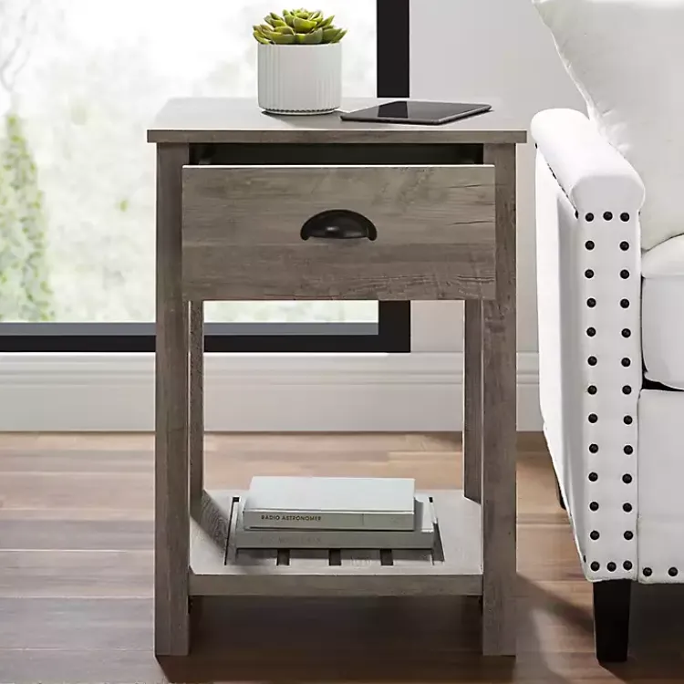 Kirklands Home Wash Country Accent Table Gray Hot