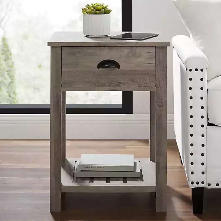 Kirklands Home Wash Country Accent Table Gray Hot
