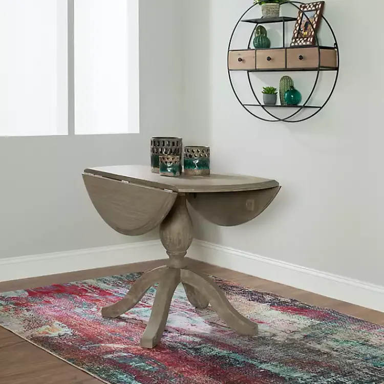 Kirklands Home Gray Wash Drop Leaf Dining Table Discount