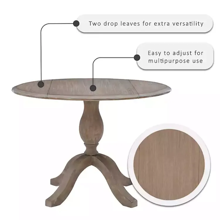 Kirklands Home Gray Wash Drop Leaf Dining Table Discount