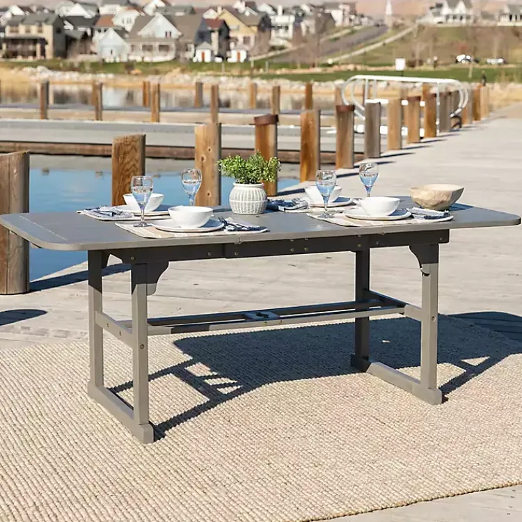 Kirklands Home Wash Extendable Outdoor Dining Table Gray Online