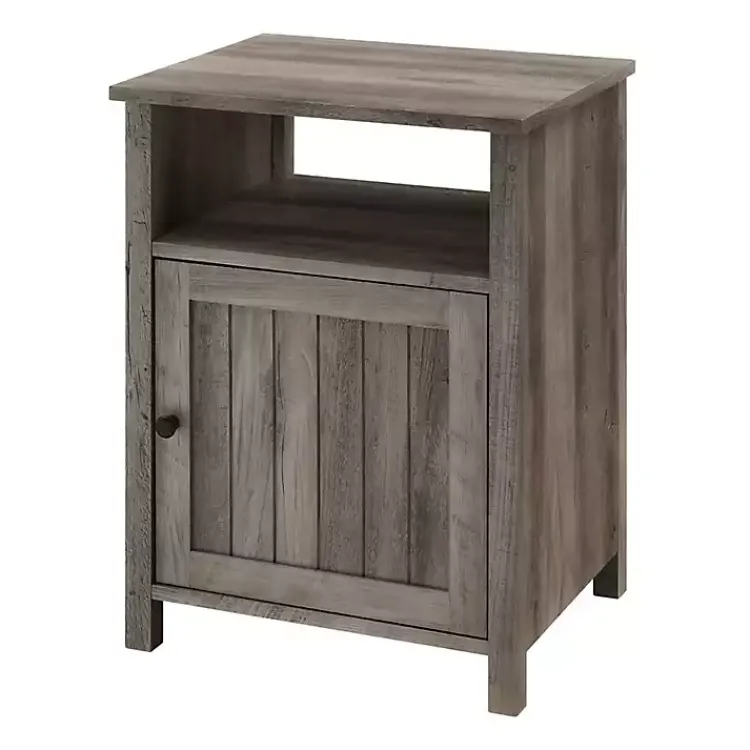 Kirklands Home Wash Grooved Door Side Table Gray Online