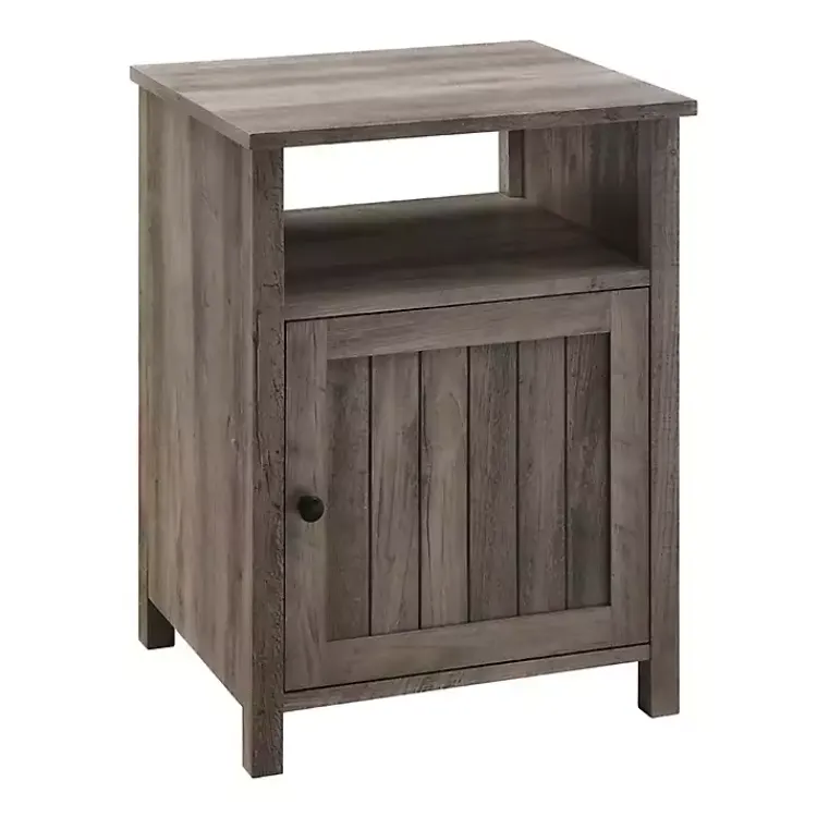 Kirklands Home Wash Grooved Door Side Table Gray Online