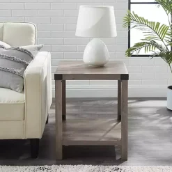Kirklands Home Wash Industrial X-Frame Accent Table Gray Discount