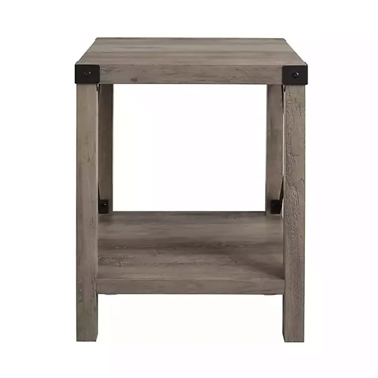 Kirklands Home Wash Industrial X-Frame Accent Table Gray Discount