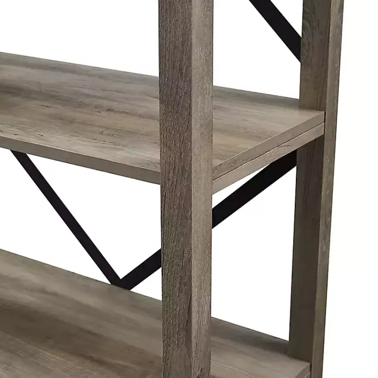 Kirklands Home Wash Metal X Frame Back Bookshelf Gray