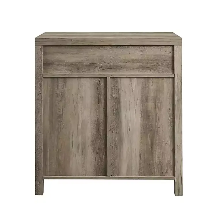 Kirklands Home Wash Wooden and Metal Barn Door Cabinet Gray Outlet
