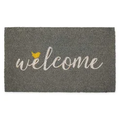 Kirklands Home Gray Welcome Bird Coir Doormat Best