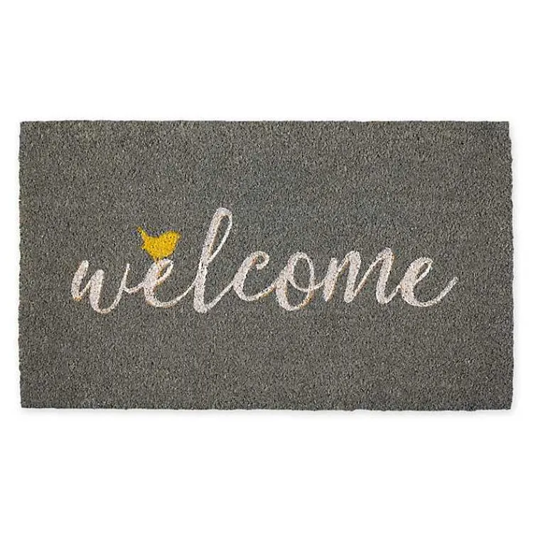 Kirklands Home Gray Welcome Bird Coir Doormat Best