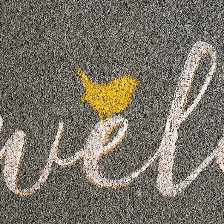 Kirklands Home Gray Welcome Bird Coir Doormat Best
