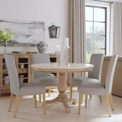 Kirklands Home Whitewashed Dining Chairs, Set of 2 Gray