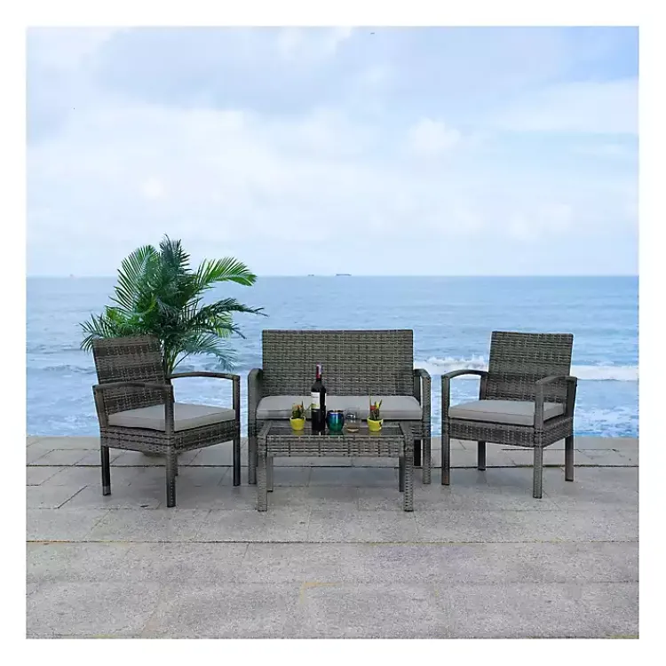 Kirklands Home Wicker Frame 4-pc. Outdoor Living Set Gray Online