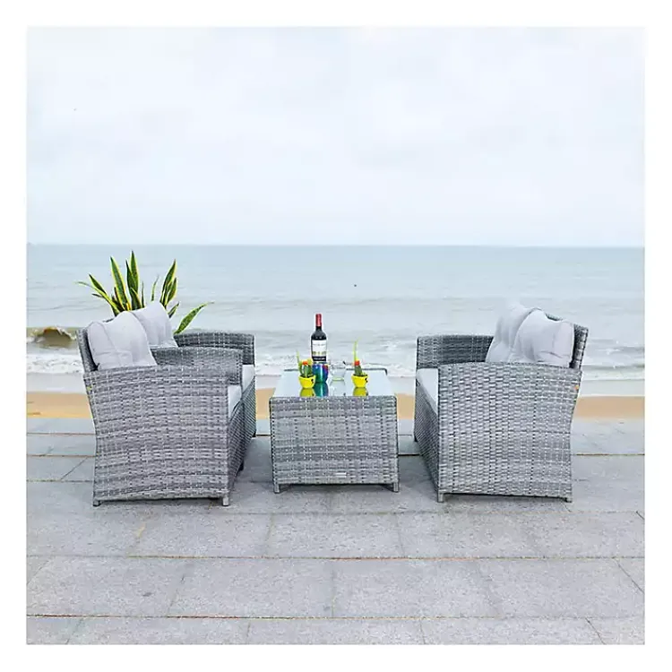 Kirklands Home Wicker 4-pc. Deluxe Outdoor Living Set Gray
