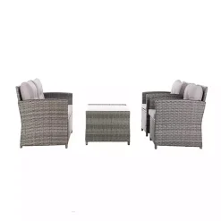 Kirklands Home Wicker 4-pc. Deluxe Outdoor Living Set Gray