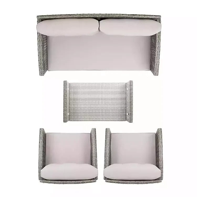 Kirklands Home Wicker 4-pc. Deluxe Outdoor Living Set Gray