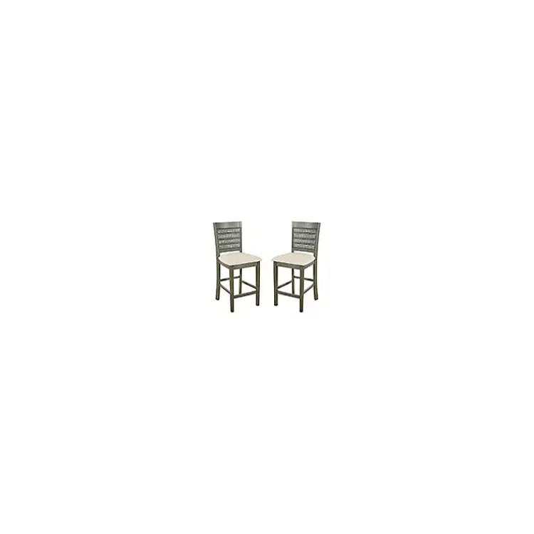 Kirklands Home Gray Wilbur Cane Back Counter Stools, Set of 2 New