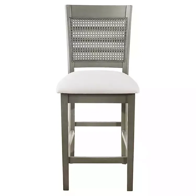 Kirklands Home Gray Wilbur Cane Back Counter Stools, Set of 2 New