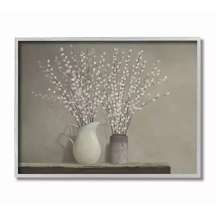 Kirklands Home Willow Flower in Vases Framed Art Print Gray Discount