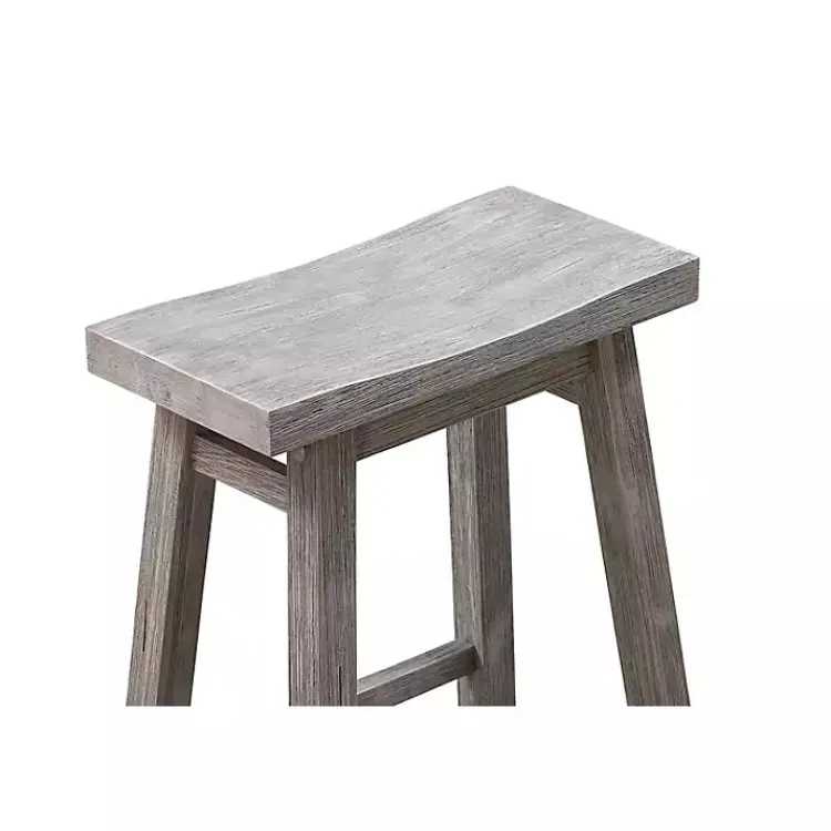 Kirklands Home Wire Brush Saddle Bar Stools, Set of 2 Gray Best
