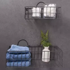 Kirklands Home Gray Wire Wall Baskets, Set of 2 Clearance