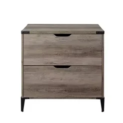 Kirklands Home Wood and Iron Accent Filing Cabinet Gray Discount