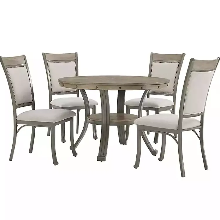 Kirklands Home Wood and Upholstered Chairs 5-pc. Dining Set Gray Hot