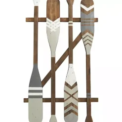 Kirklands Home Gray Wood Arrow and Striped Paddle Wall Plaque Online