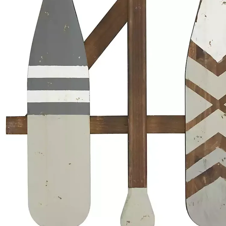 Kirklands Home Gray Wood Arrow and Striped Paddle Wall Plaque Online