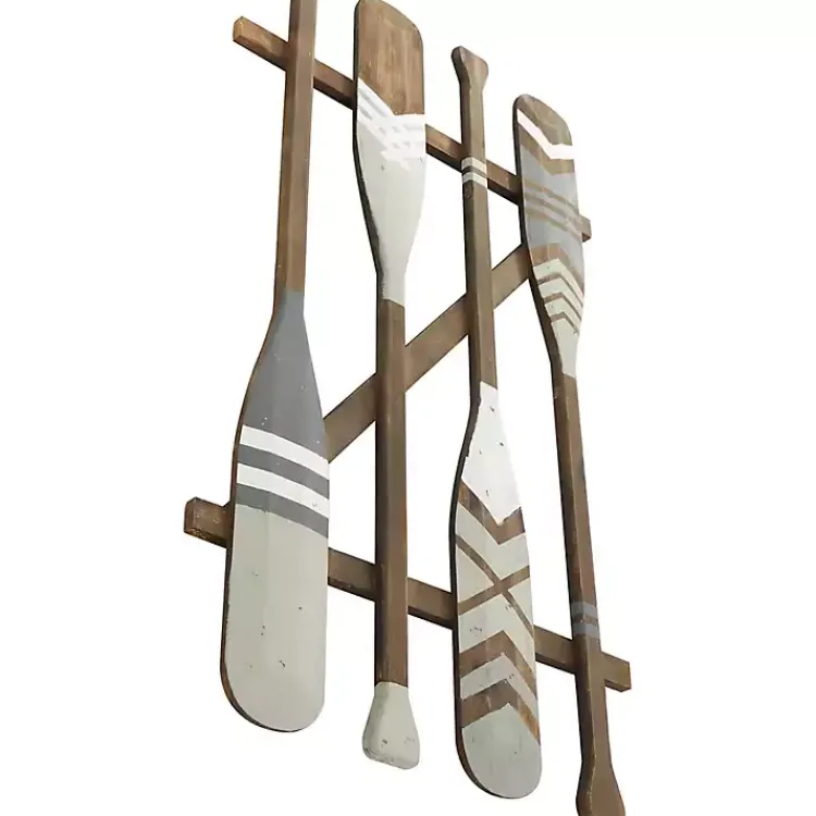 Kirklands Home Gray Wood Arrow and Striped Paddle Wall Plaque Online