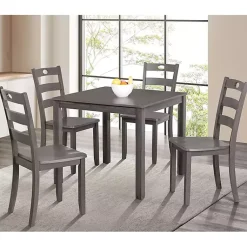 Kirklands Home Wood Brooke 5-pc. Dining Furniture Set Gray