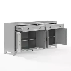 Kirklands Home Wood 4-Door Sideboard Cabinet Gray