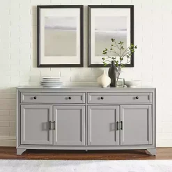 Kirklands Home Wood 4-Door Sideboard Cabinet Gray