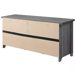 Kirklands Home Wood 2-Door Windowpane Media Cabinet Gray Discount